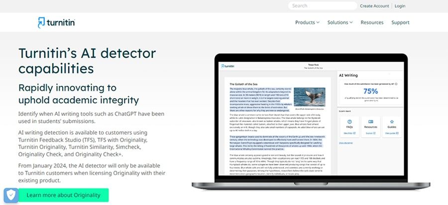 turnitin ai detection