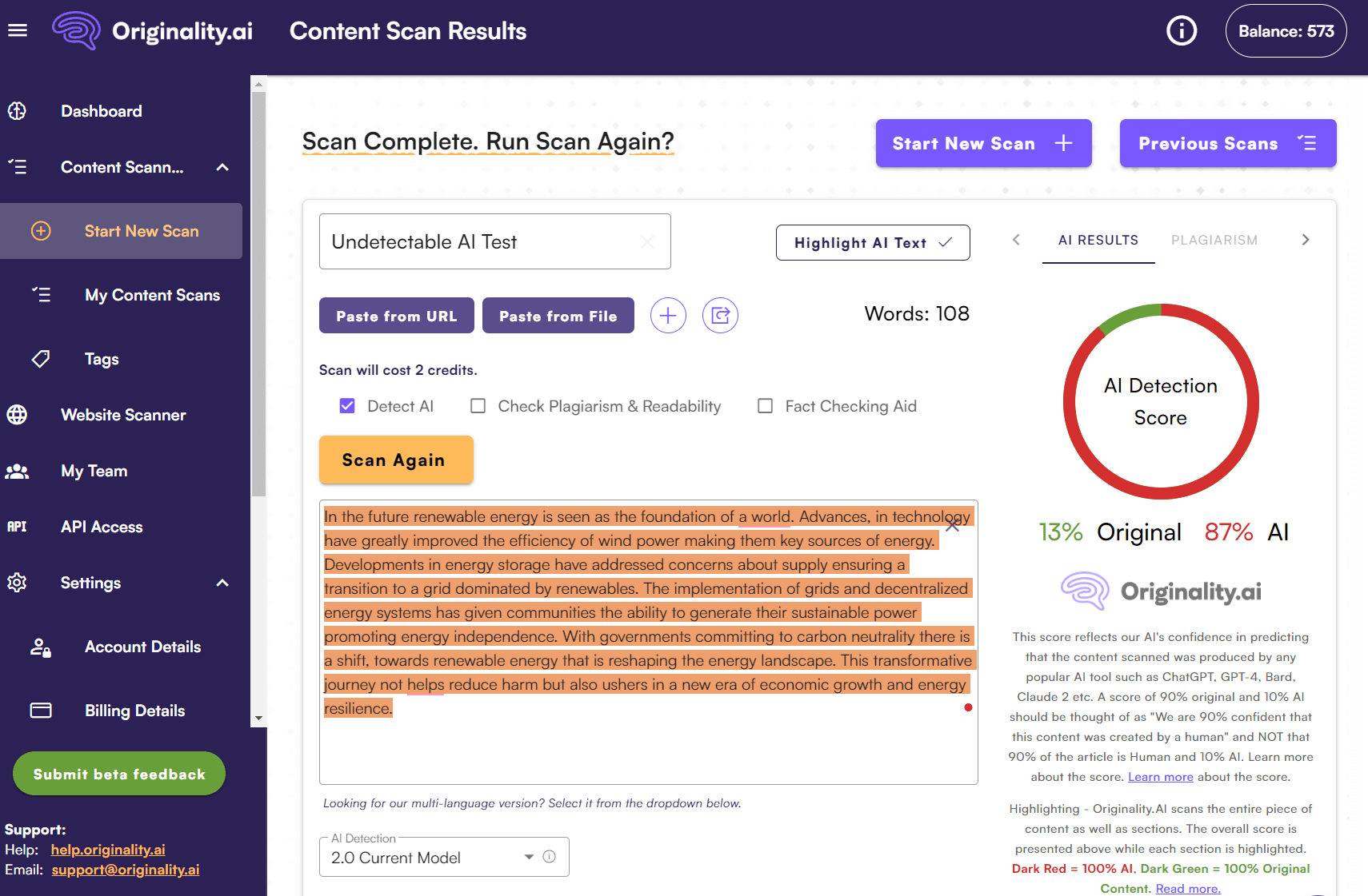 undetectable ai originality